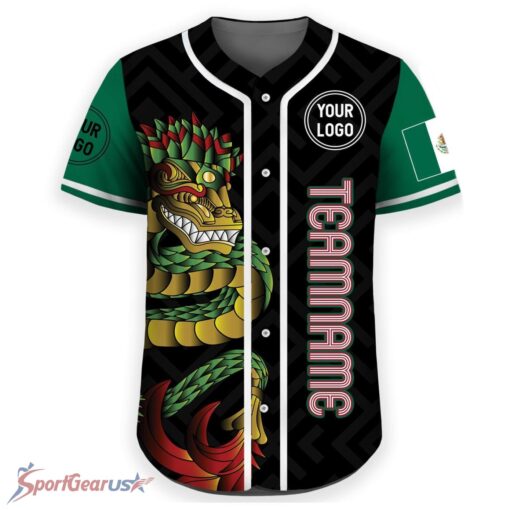 Personalized Baseball Jersey with Mexico Flag for Men Women Product Photo 3